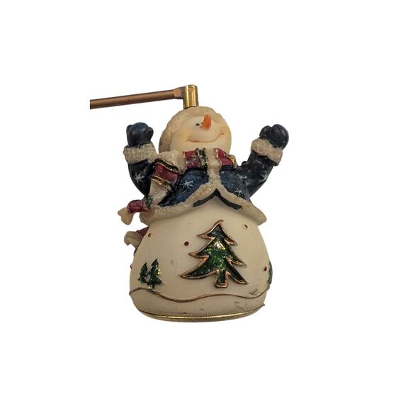Home Interiors Snowman Christmas Holiday Candle Snuffer Gold-tone Resin 9 in - Picture 7 of 8